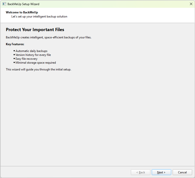 Setup Wizard Welcome Screen